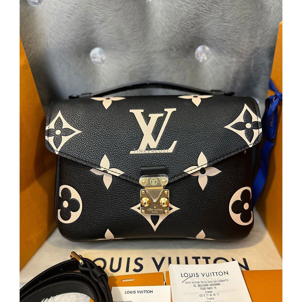 Louis Vuitton Metis Empreinte Bicolor Leather Chip Satchel