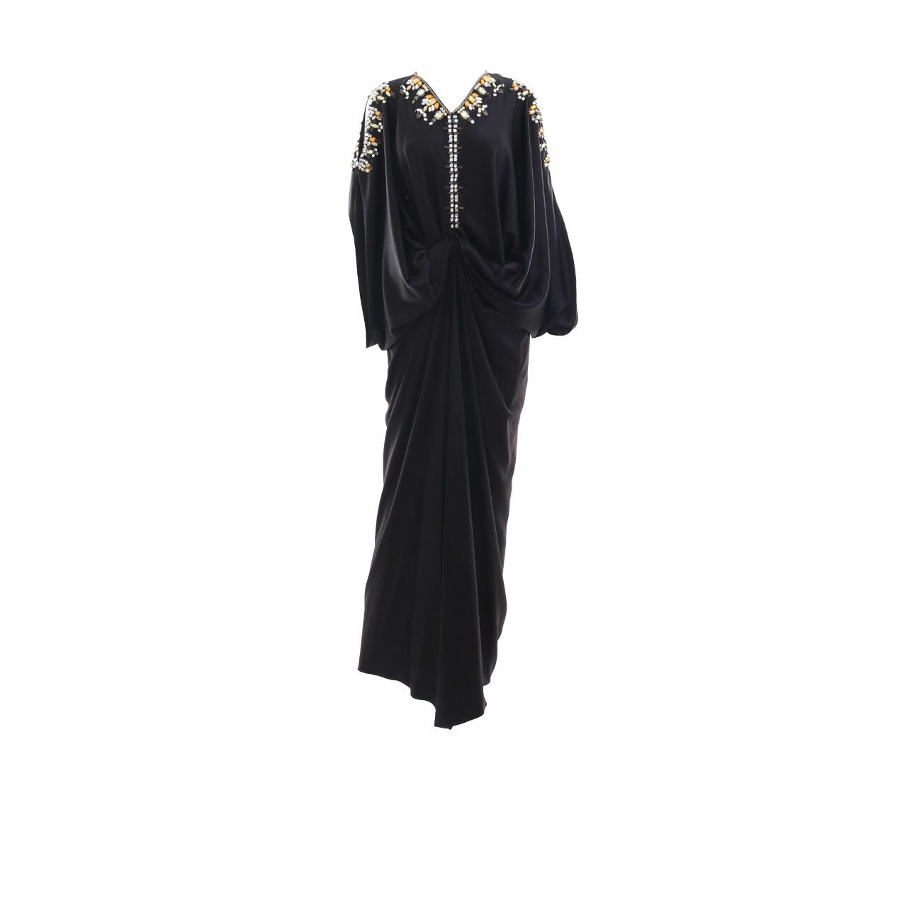 AVA Prologue Black Long Beaded Dress