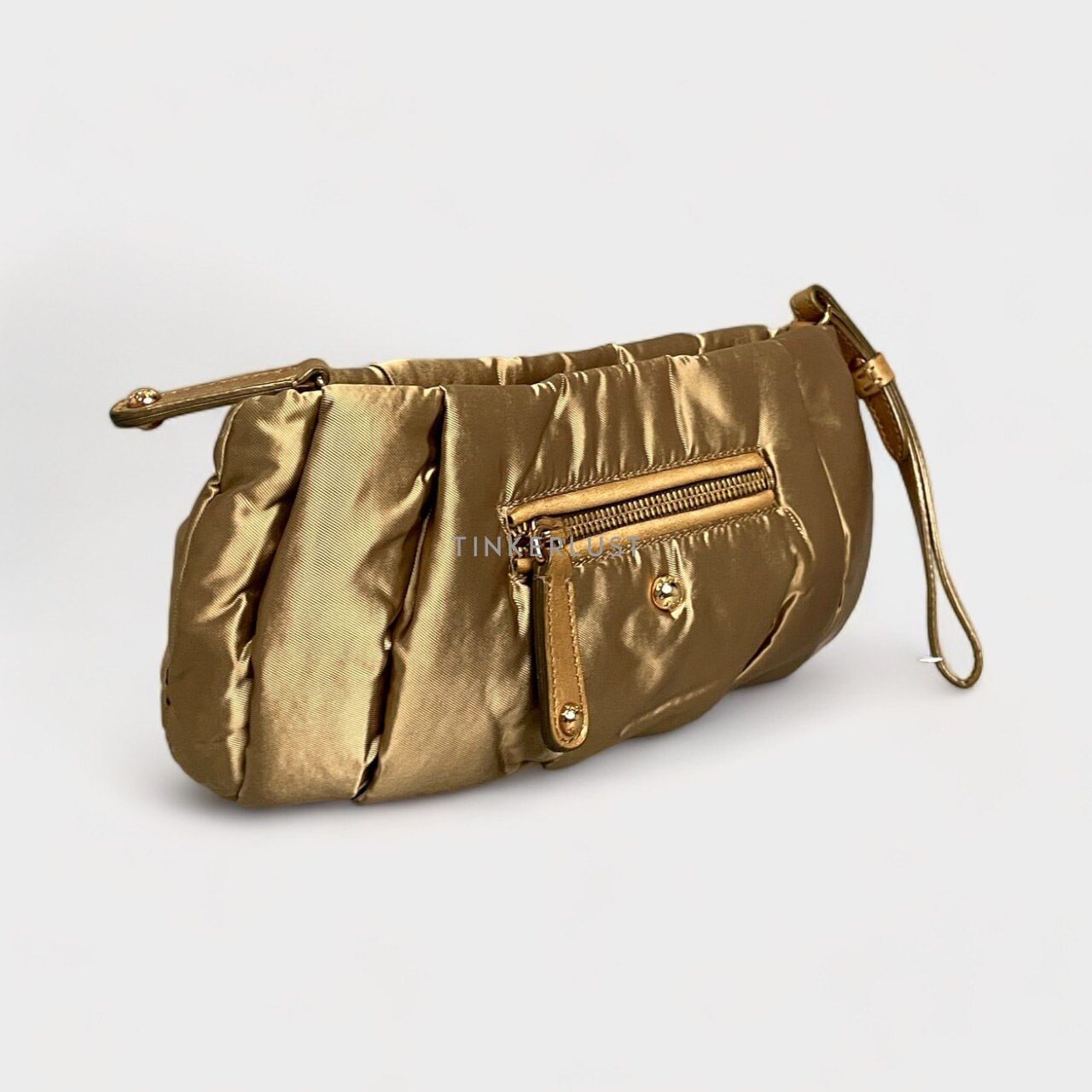 Tod's Gold Nylon Pouch
