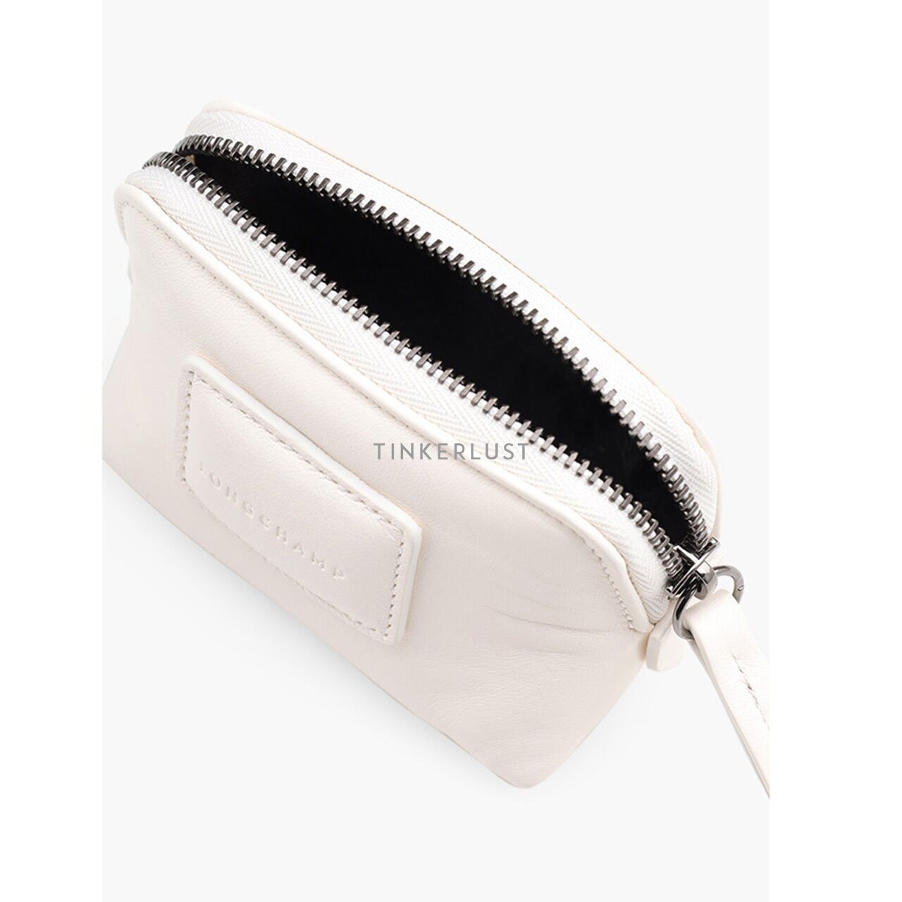 Longchamp Brioche Coin Purse Ivory Leather Wallet