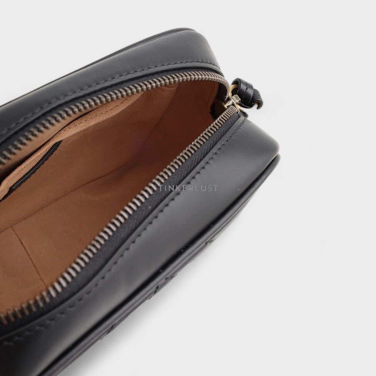 Gucci Mini GG Marmont in Black GHW  Zipper Camera Shoulder Bag