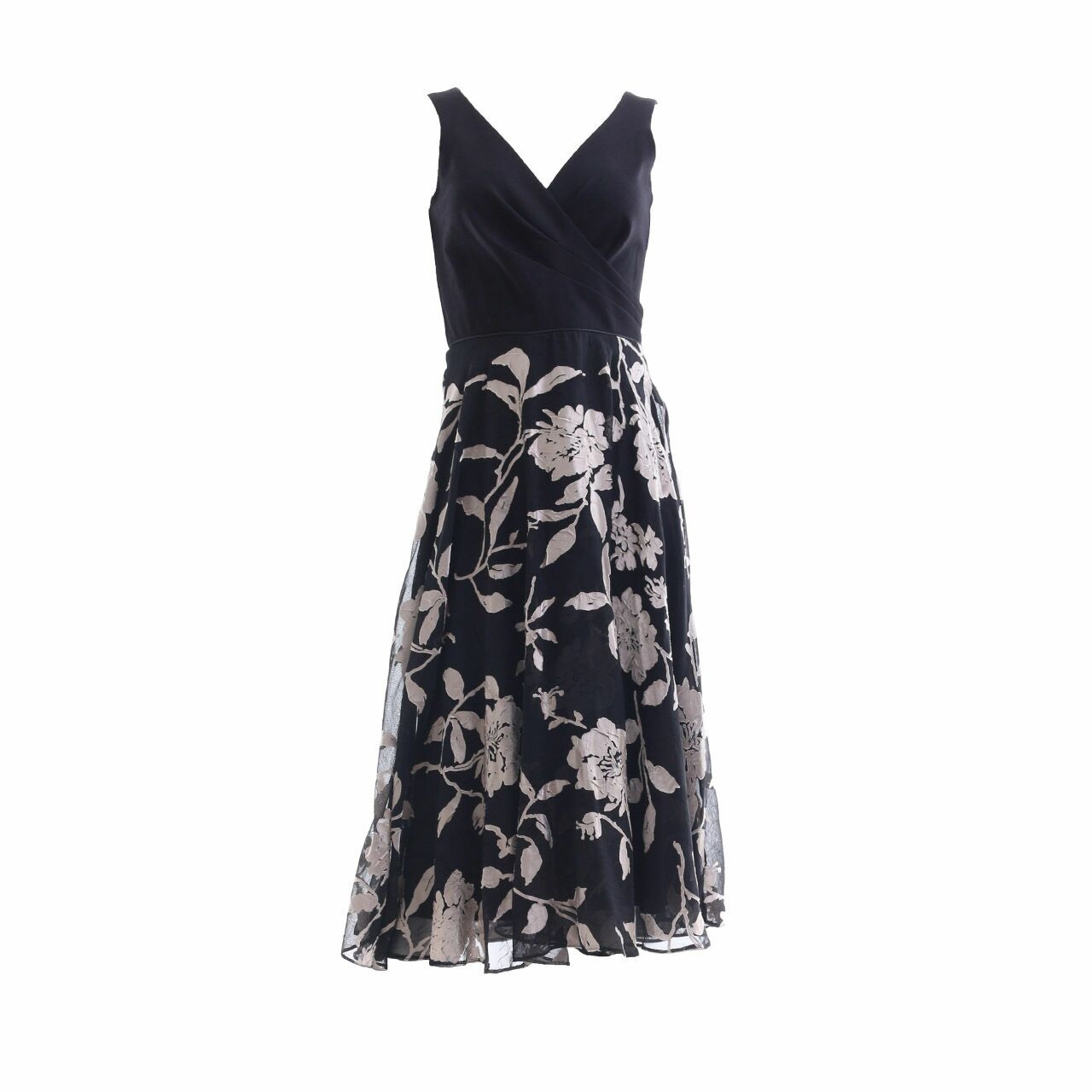 Debut Black Floral Midi Dress