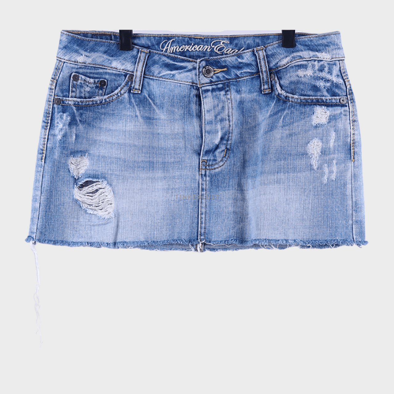 American Eagle Blue Jeans Unfinished Mini Skirt