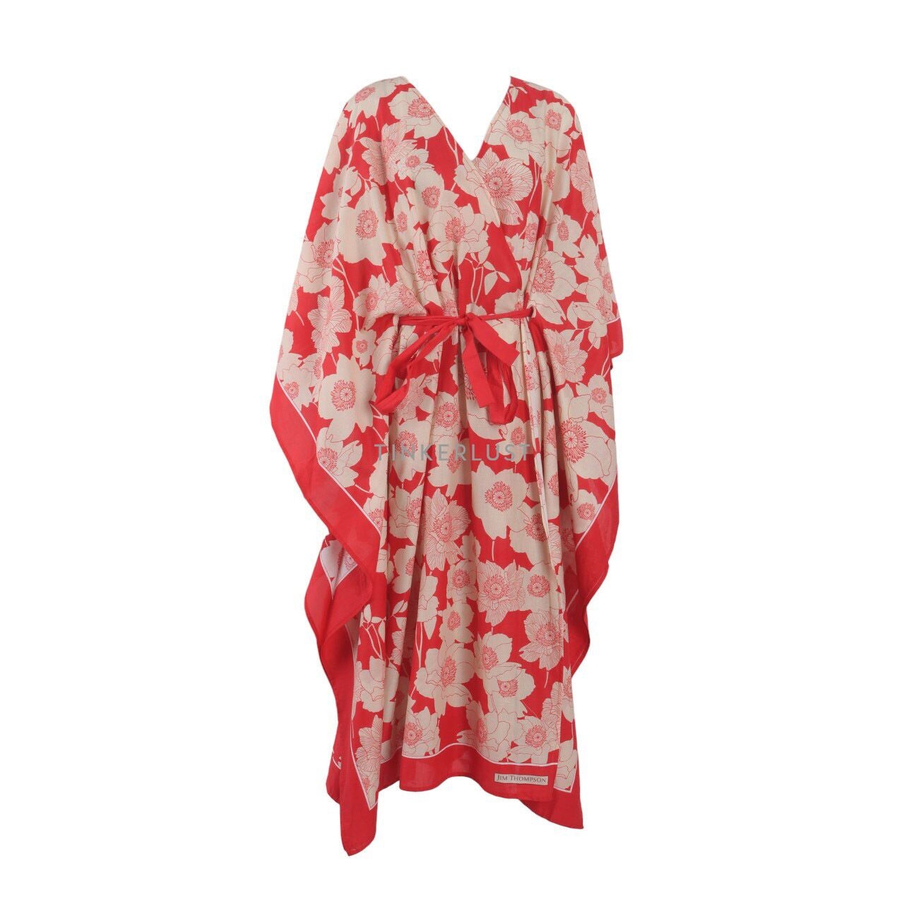 Jim Thompson Beige & Red Floral Kimono