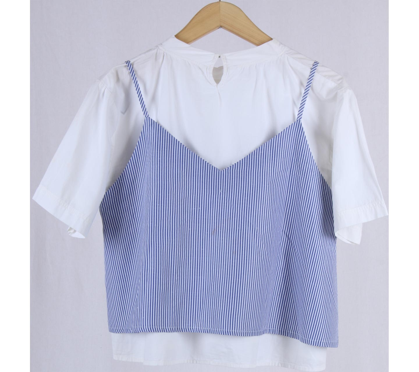 Schon Couture White And Blue Striped Blouse