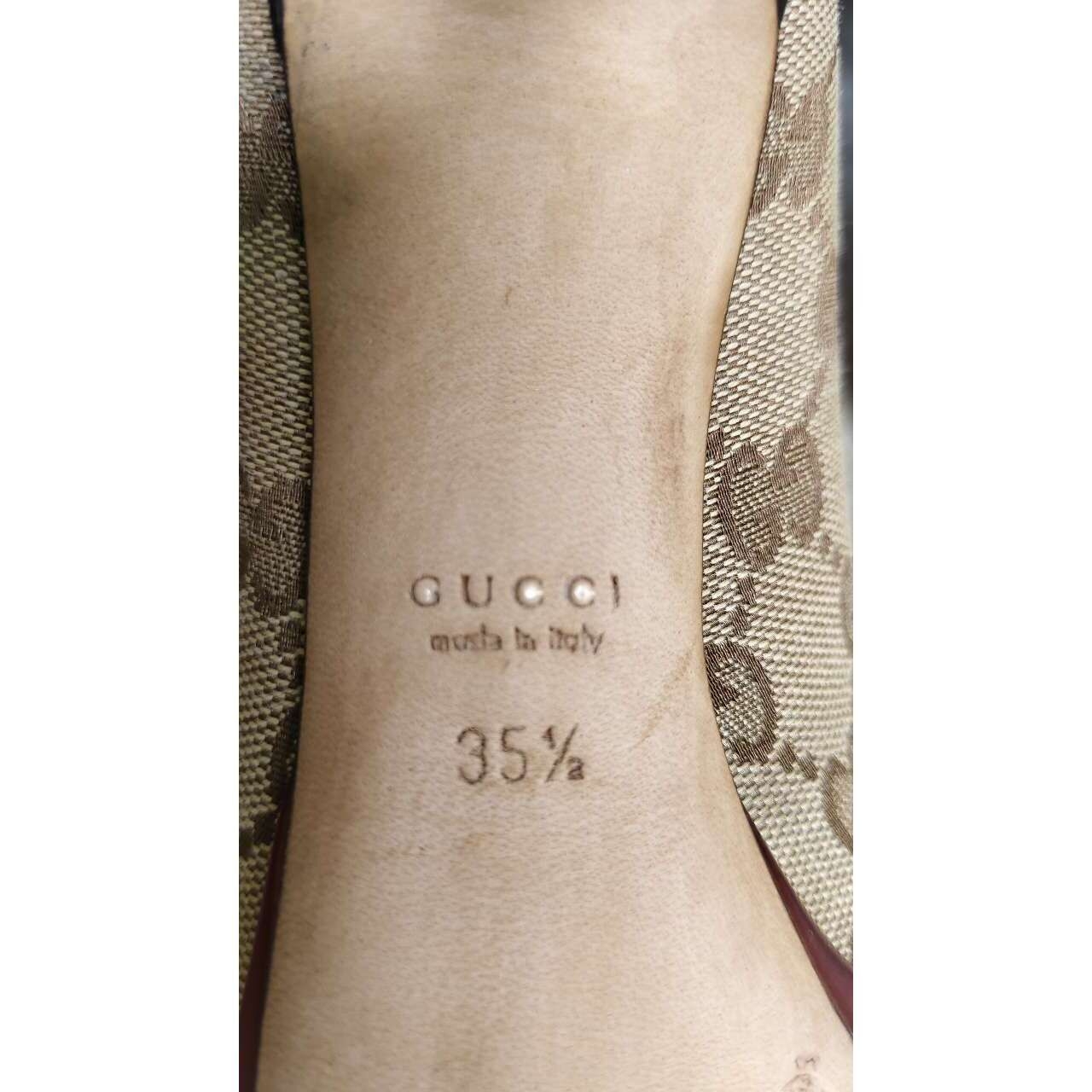 Gucci Horsebit Peep Toe Pump