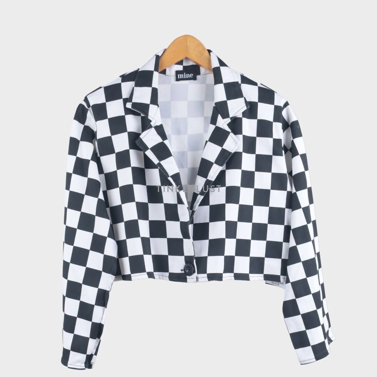 Mine Checkered Blazer Cropped