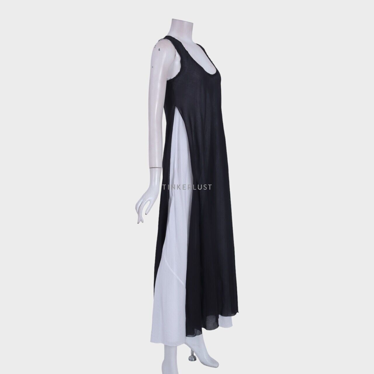 Biasa Black & White Sleeveless Long Dress