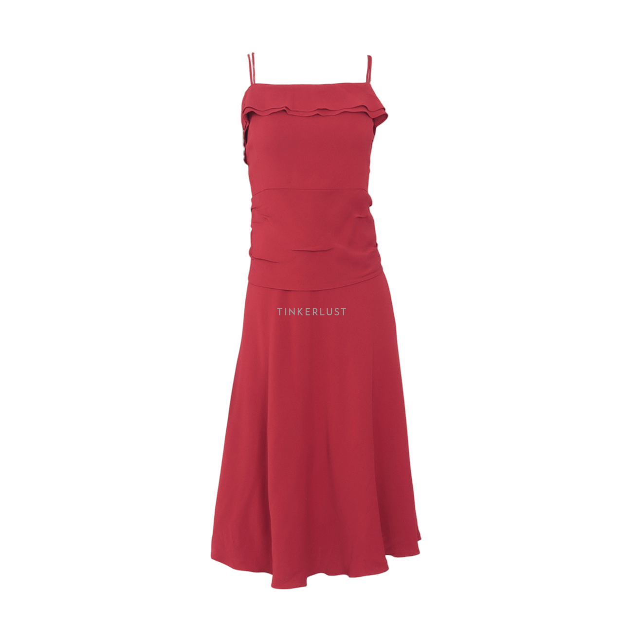 Emporio Armani Sleeveless Red Midi Dress