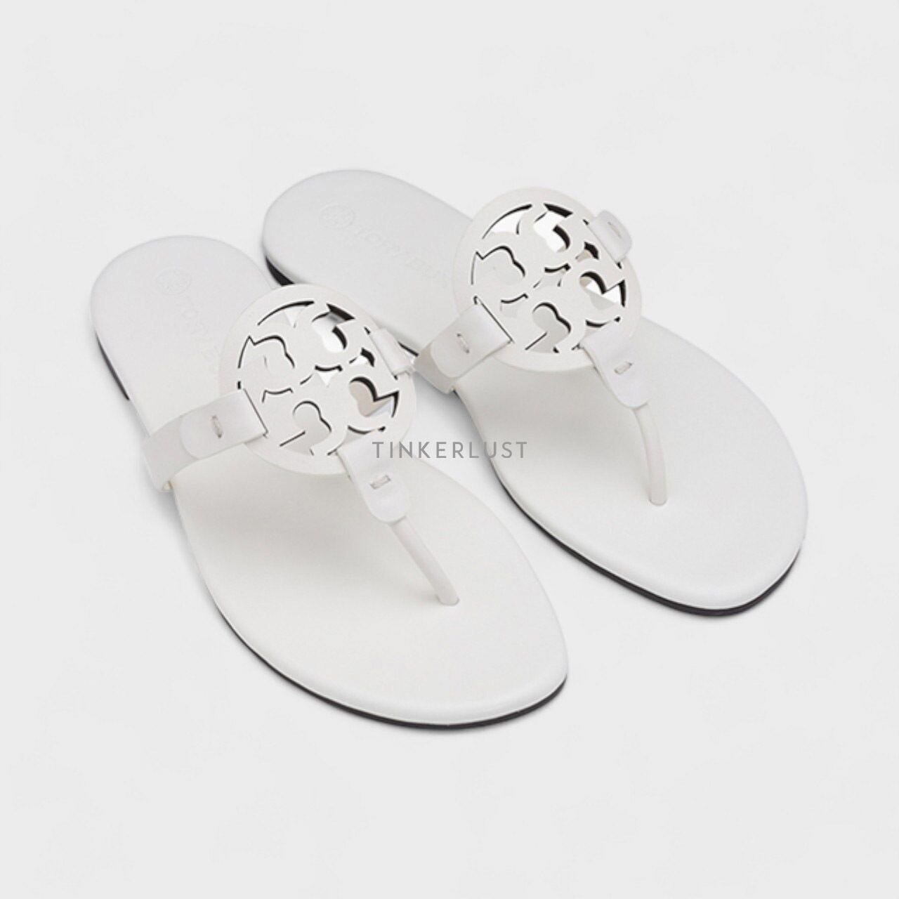 Tory Burch Women Miller in New Ivory Leather Flat Sandals