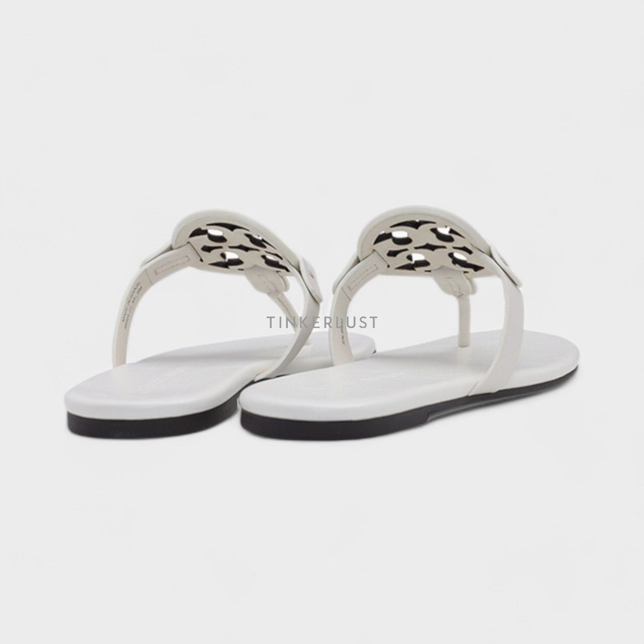 Tory Burch Women Miller in New Ivory Leather Flat Sandals