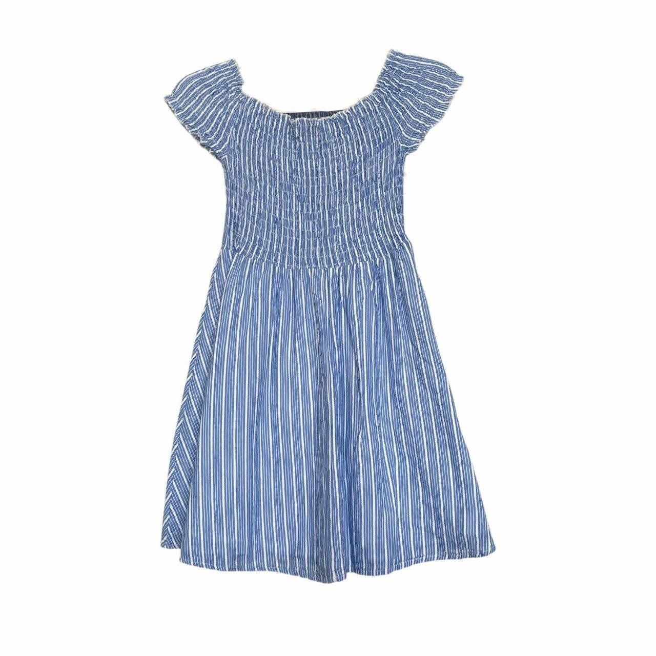 Something Borrowed Baby Blue And White Sabrina Stripes Mini Beach Dress
