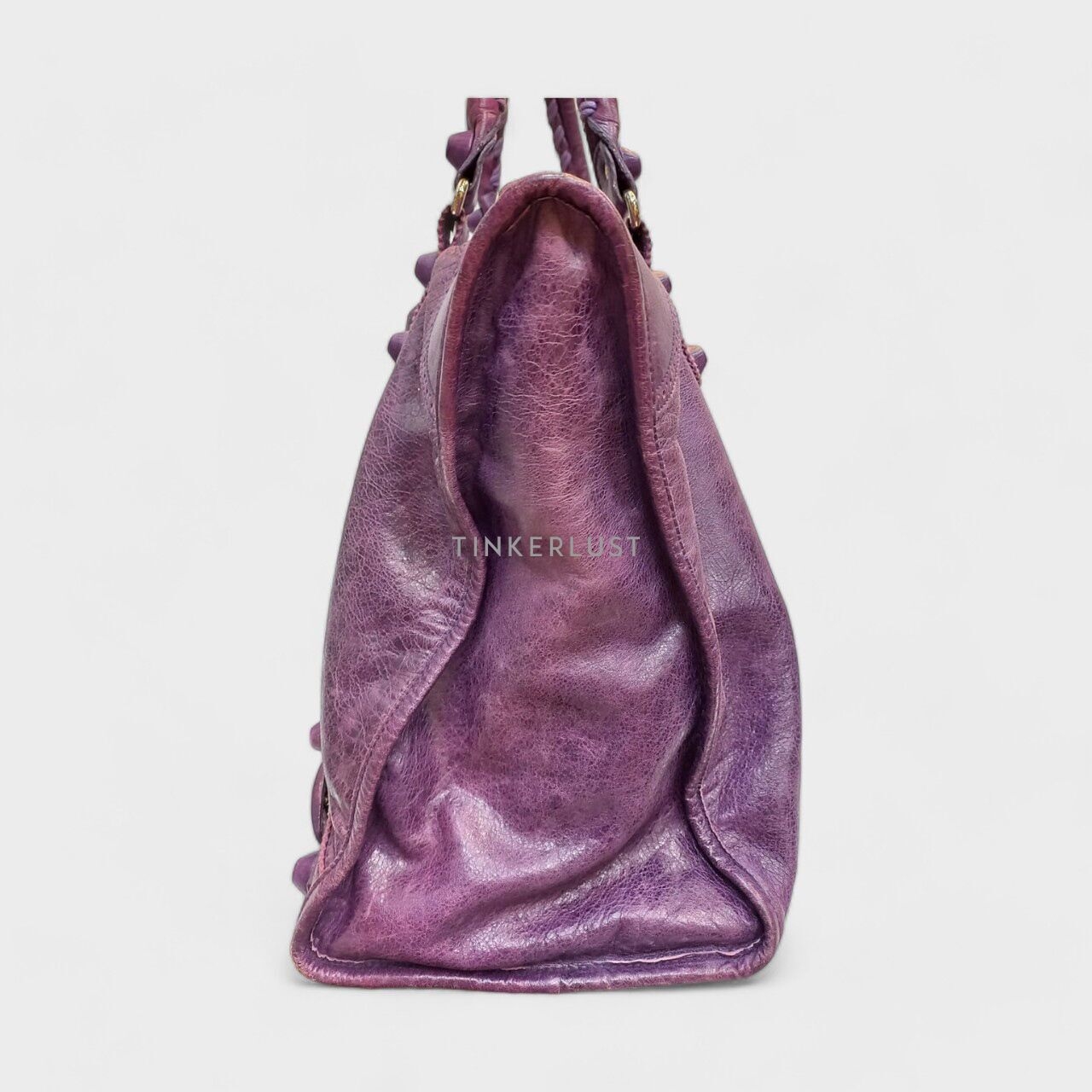 Balenciaga Giant Travel Bag Leather Purple Satchel