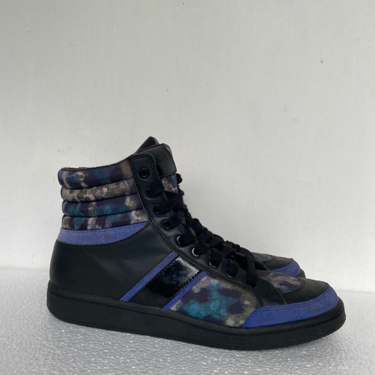 Just Cavalli Blue Leopard Print High Top Sneakers