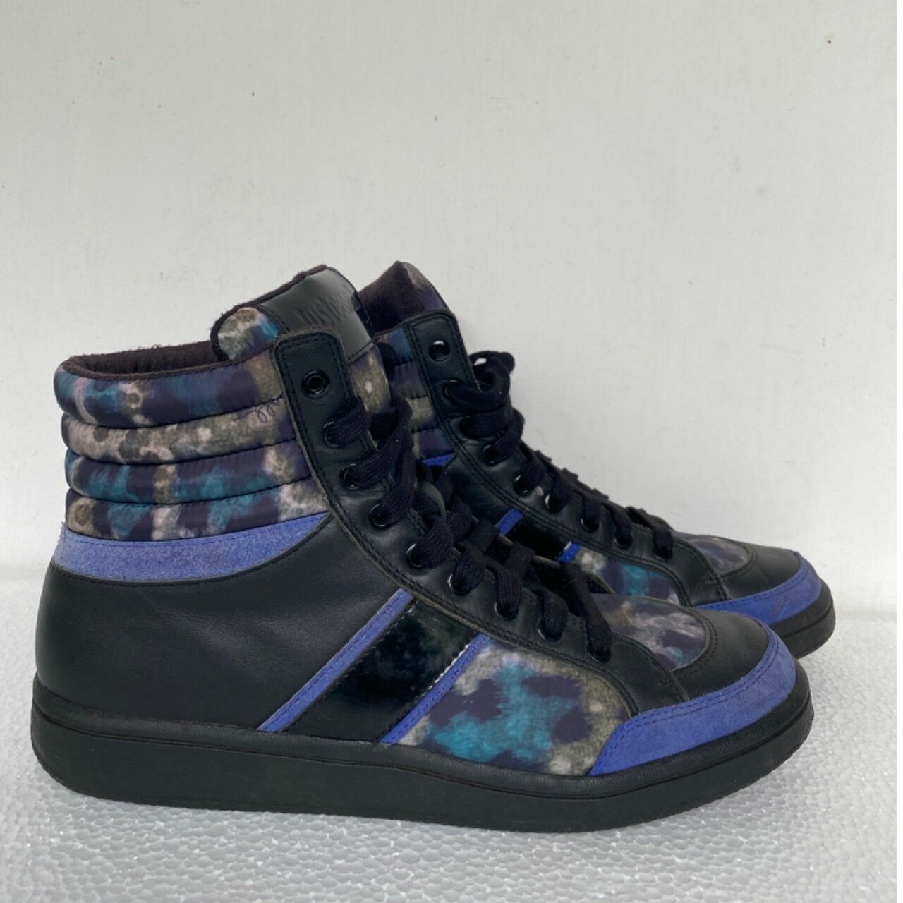 Just Cavalli Blue Leopard Print High Top Sneakers
