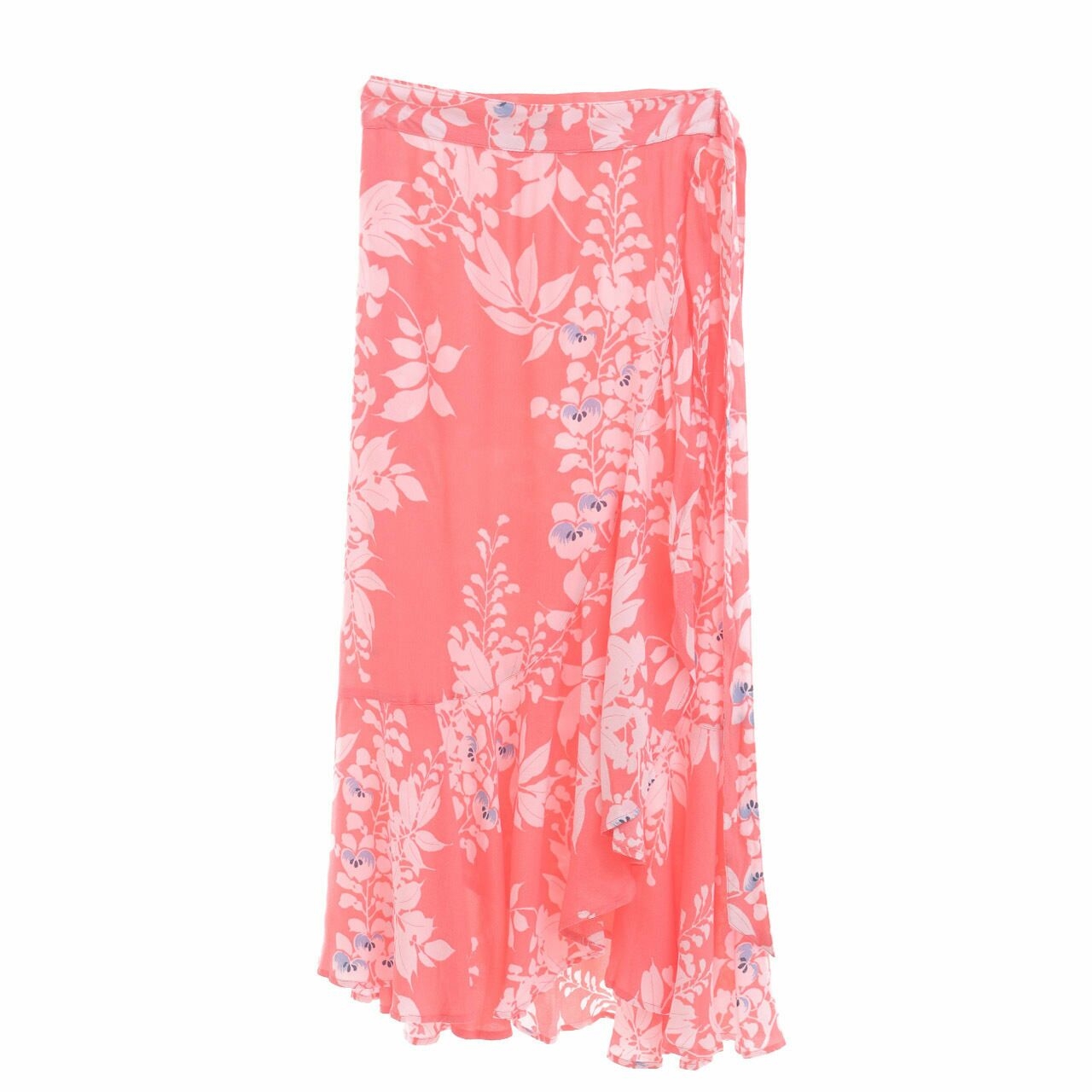 Per Una Pink Floral Midi Skirt