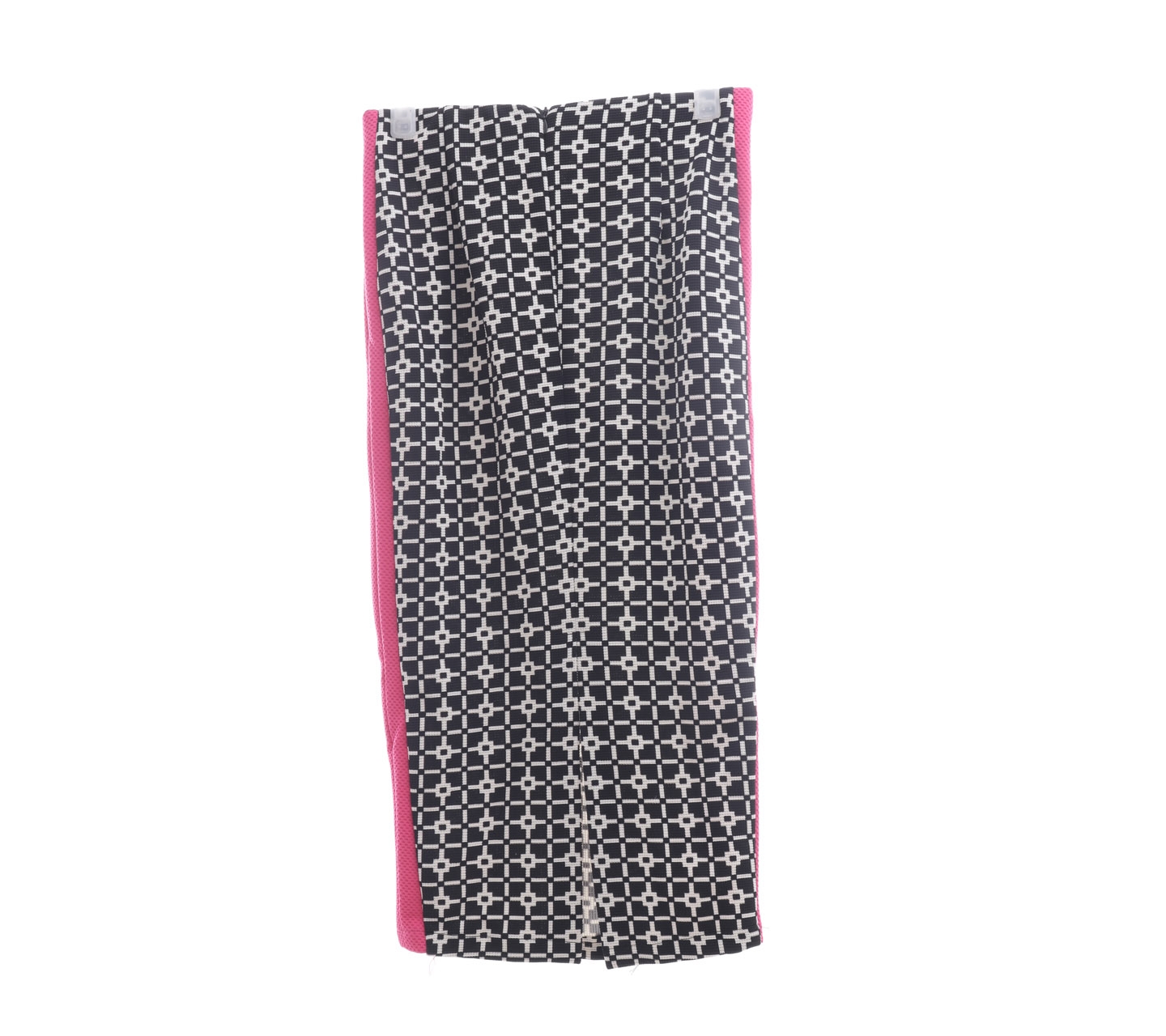 Ree Black & Pink Back Slit Midi Skirt