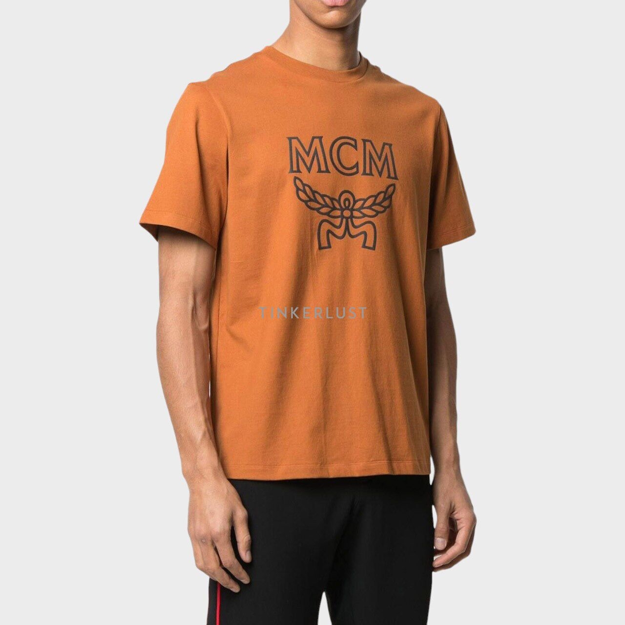 MCM Men Crew Neck T-Shirt in Pecan Cotton
