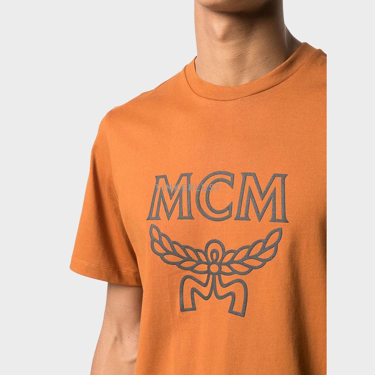 MCM Men Crew Neck T-Shirt in Pecan Cotton