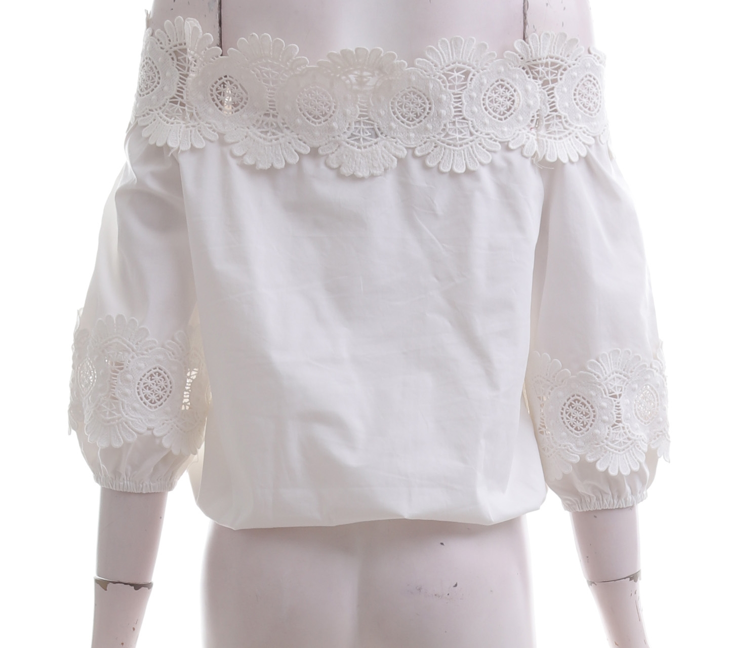 N.y.l.a Off White Embroidery Floral Bardot Blouse