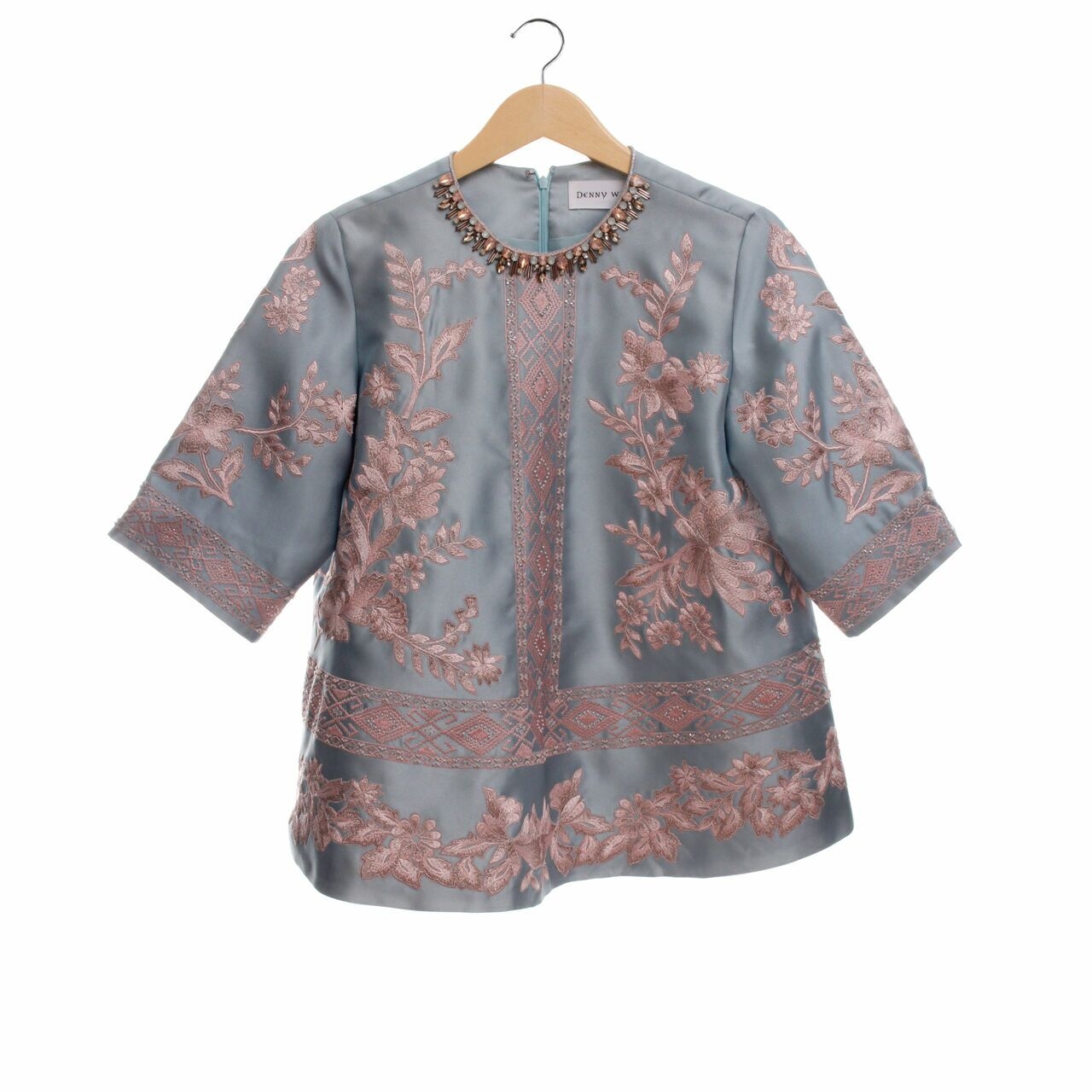 Denny Wirawan Blue Embroidery Blouse
