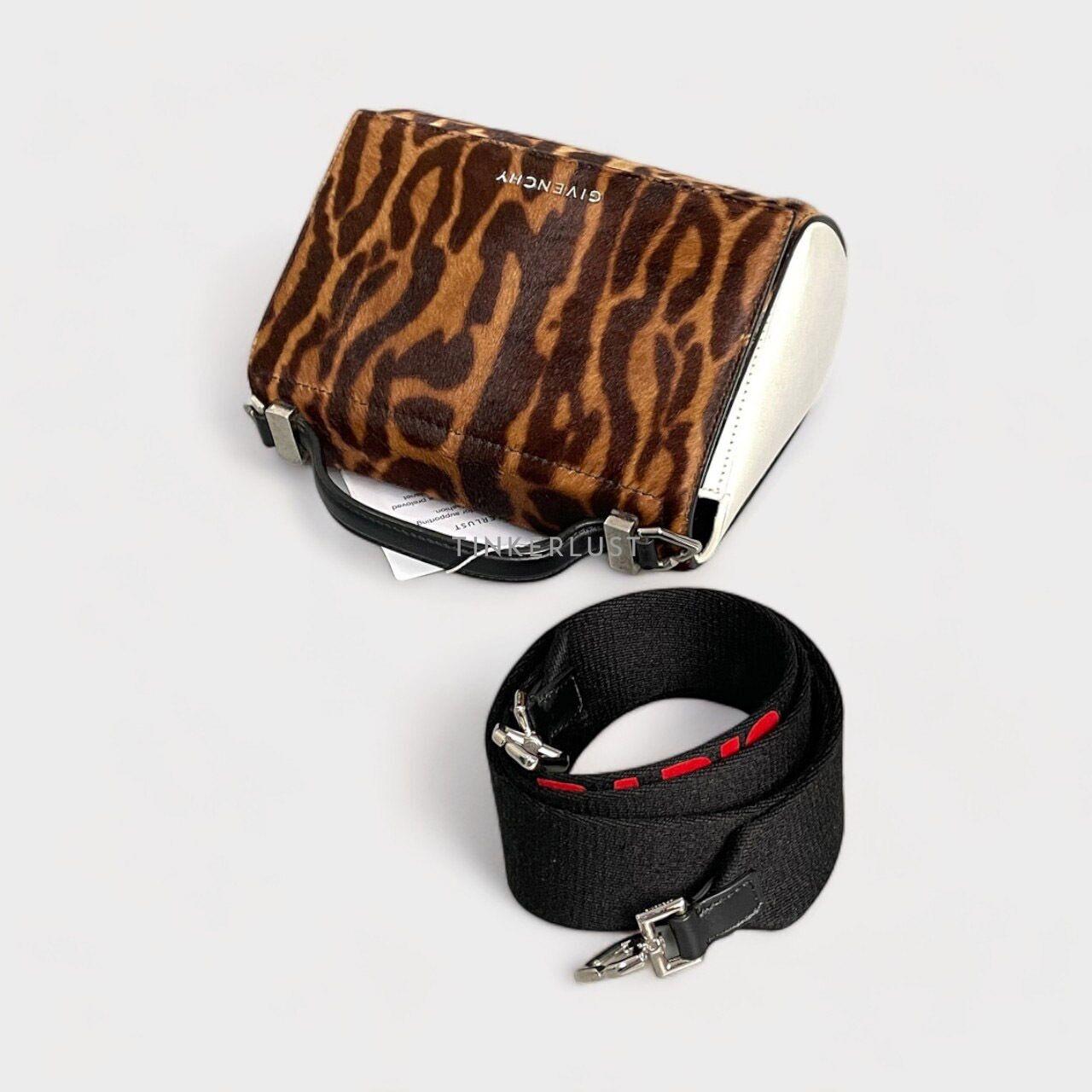 Givenchy Pandora Box Logo Strap Mini Multi Fur SHW Handbag