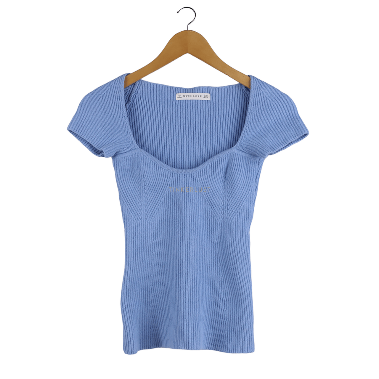 With Love Blue Knit Blouse
