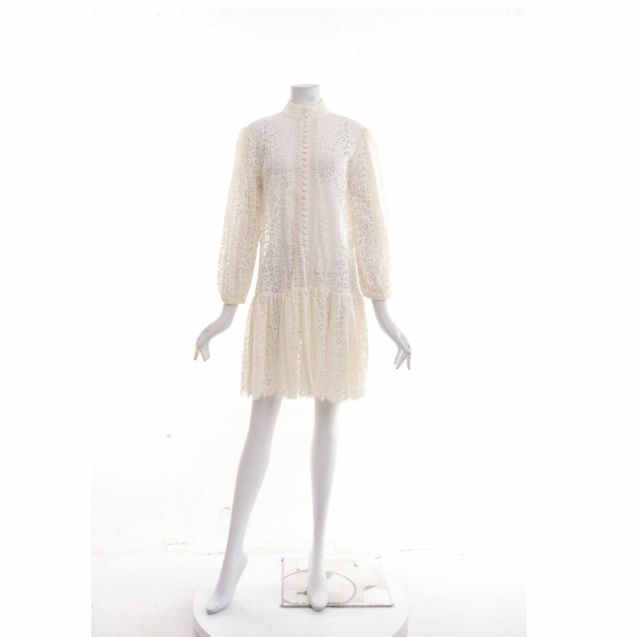 Barli Asmara Cream Lace Mini Dress