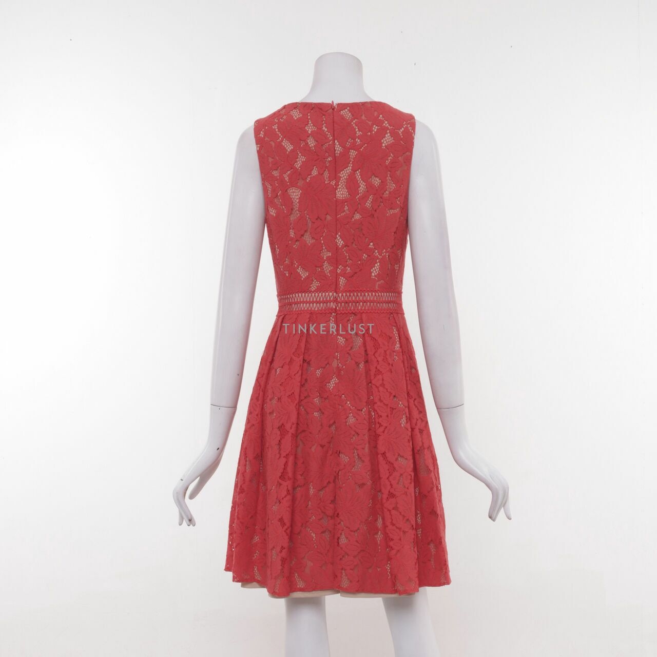 Oasis Red Lace Mini Dress