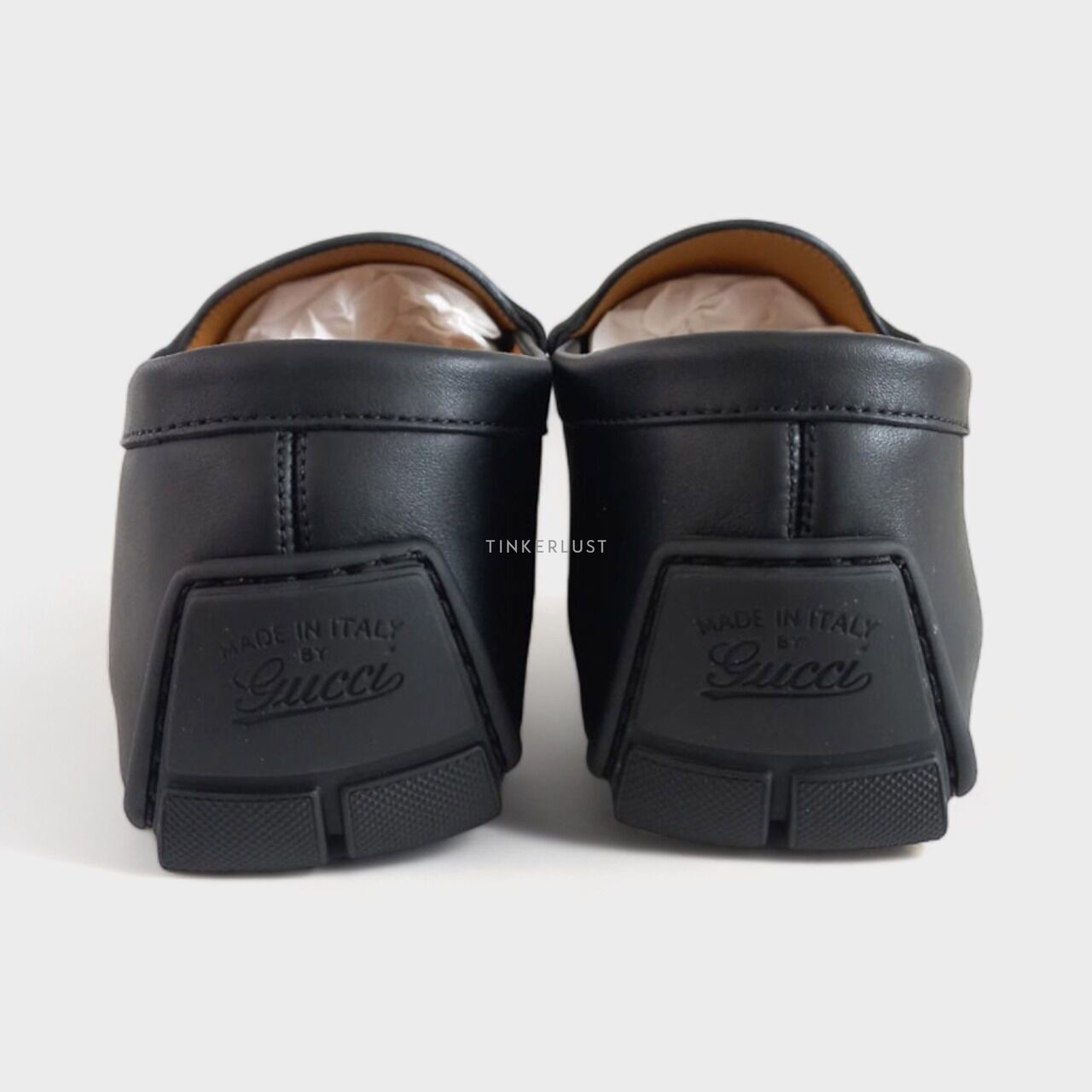 Gucci Microguccissima Black Leather Driver Loafers