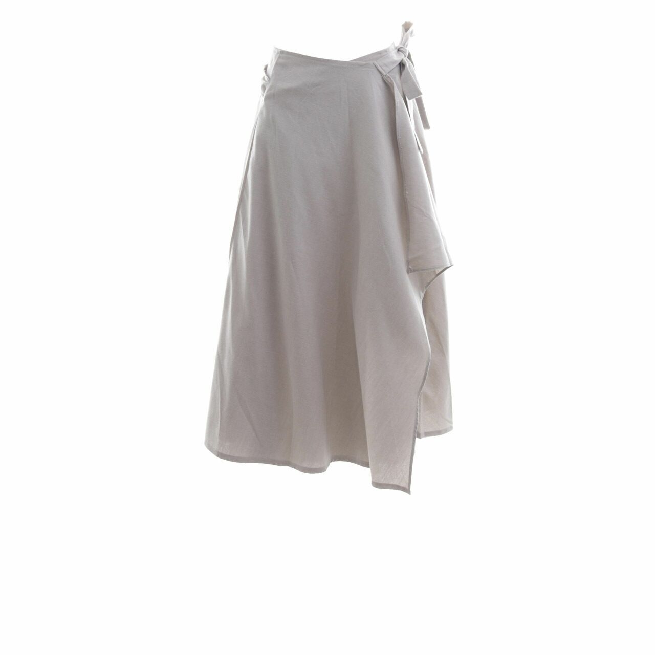 Maven ID Khaki Wrap Midi Skirt