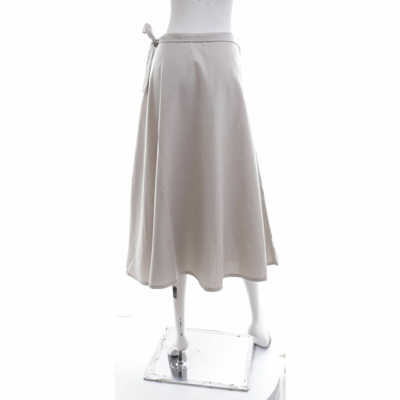 Maven ID Khaki Wrap Midi Skirt