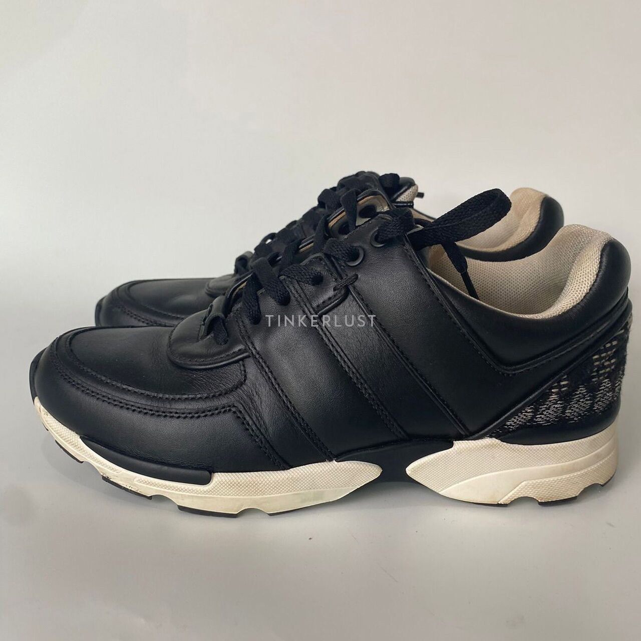 Chanel Black Leather Sneakers 