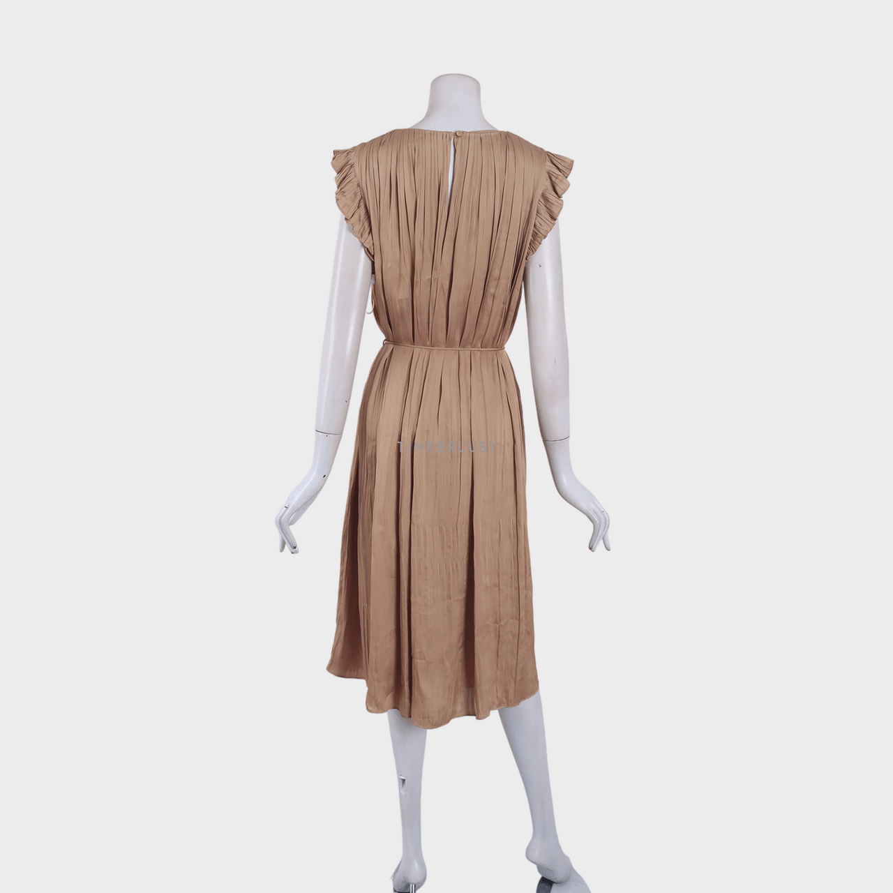 Massimo Dutti Light Brown Midi Dress