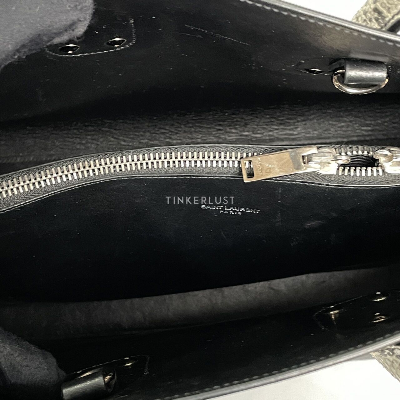Saint Laurent Sac De Jour Small Black Embossed Python GHW Handbag