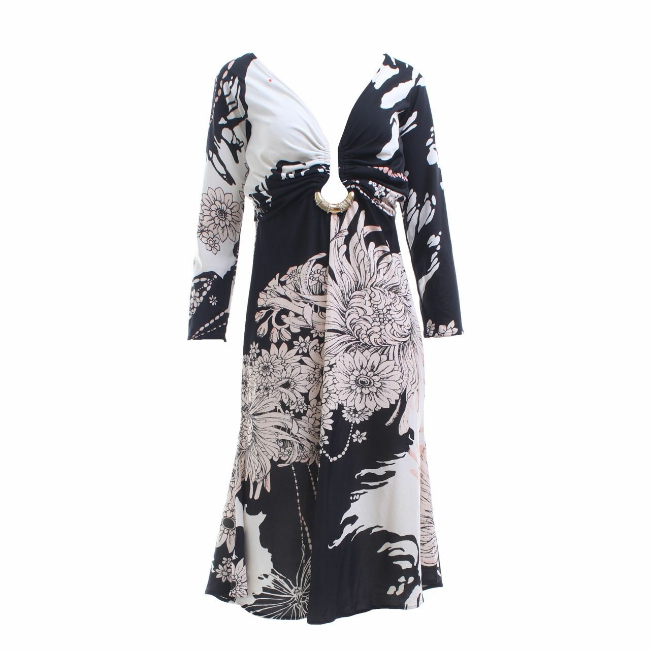 Roberto Cavalli Black & White Patterned Mini Dress