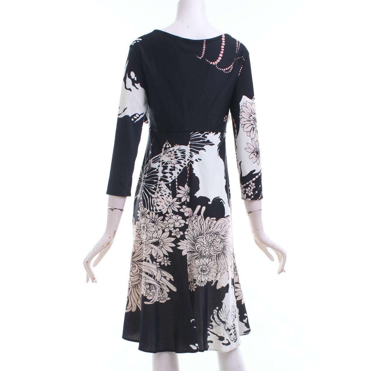 Roberto Cavalli Black & White Patterned Mini Dress