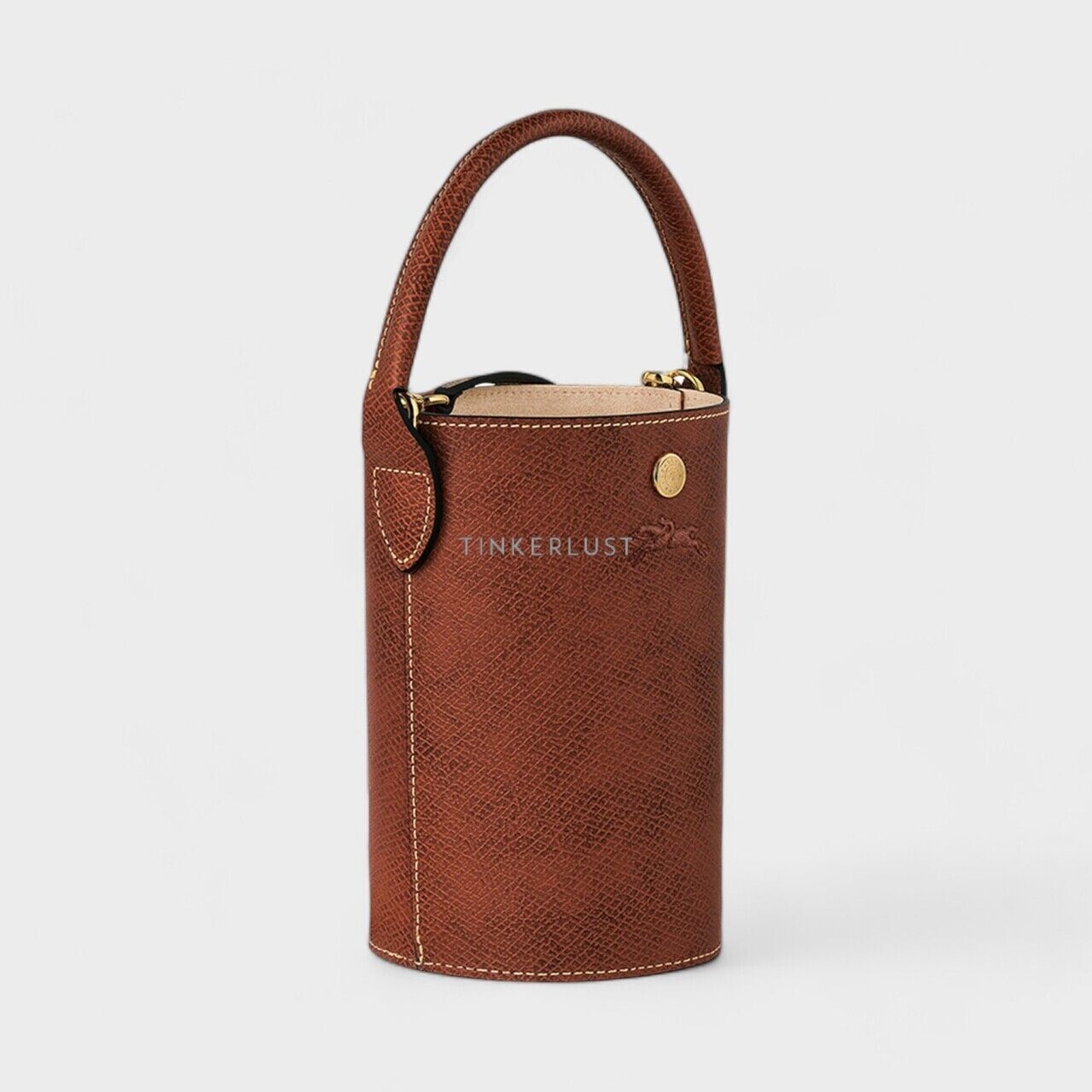 Longchamp Epure in Brown Leather Bucket Satchel Bag