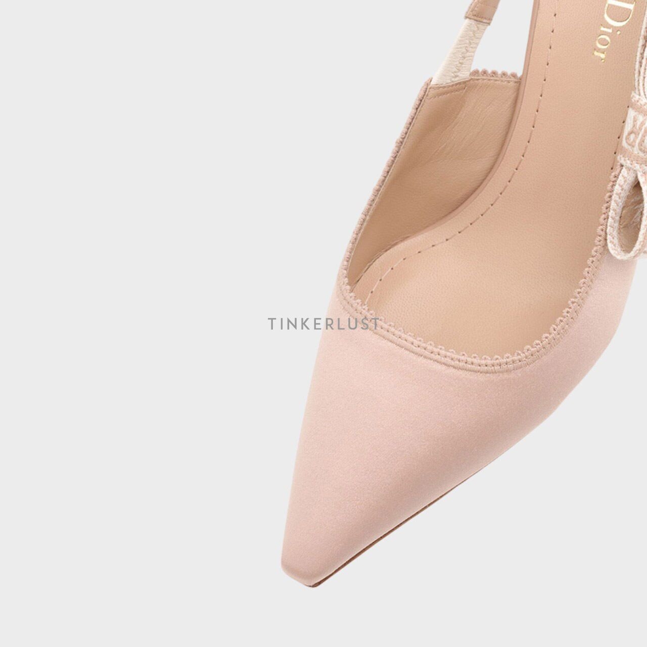 Christian Dior J'Adior Slingback Pumps 65mm Nude Embroidered Satin and Cotton Heels