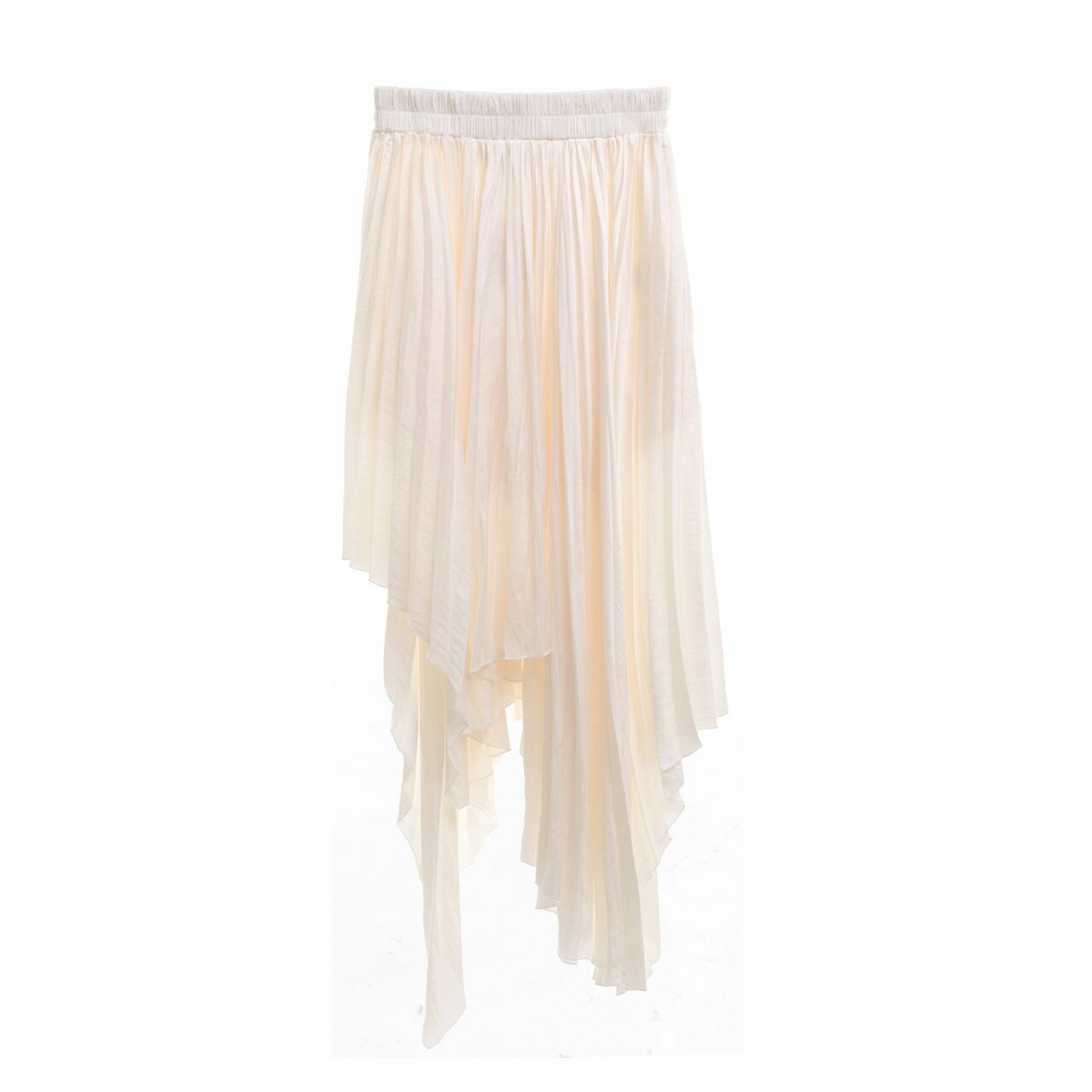 Alice Mccall White Pleats Asymmetrical Midi Skirt