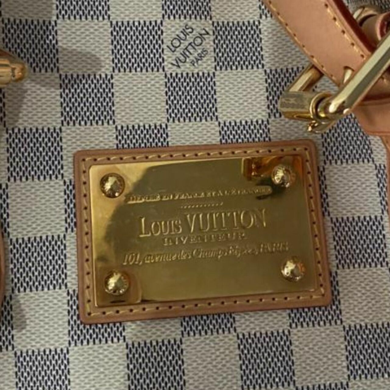 Louis Vuitton Damier Azur Hampstead MM Shoulder Tote Bag