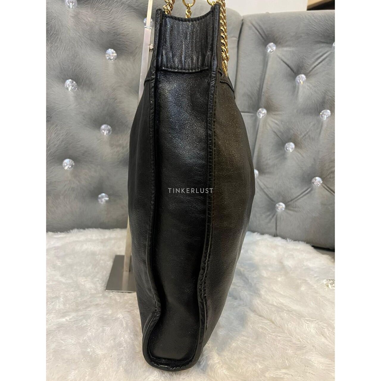 Gucci Rajah Large Black Leather Tote Bag