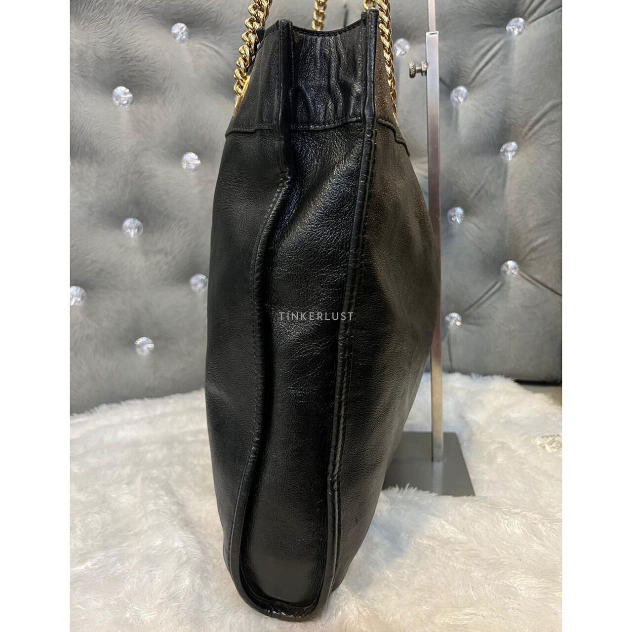 Gucci Rajah Large Black Leather Tote Bag