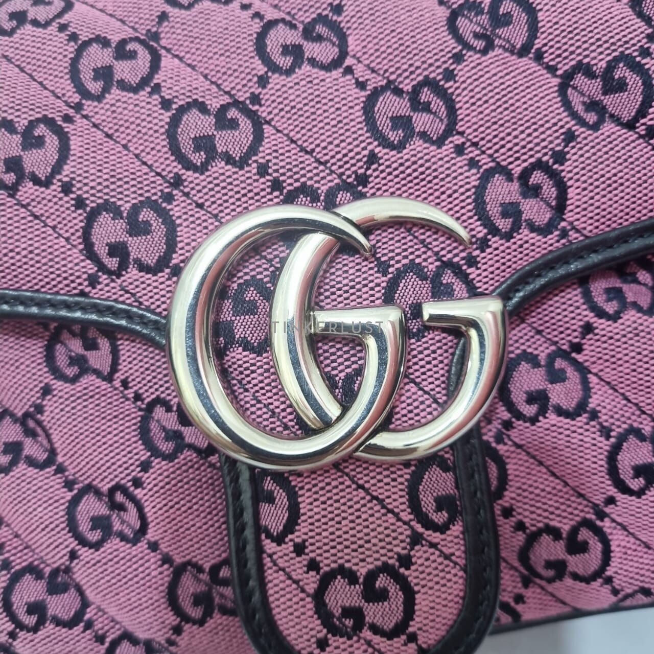 Gucci Marmoont Pink Small Flap Canvas GHW 2022 Shoulder Bag