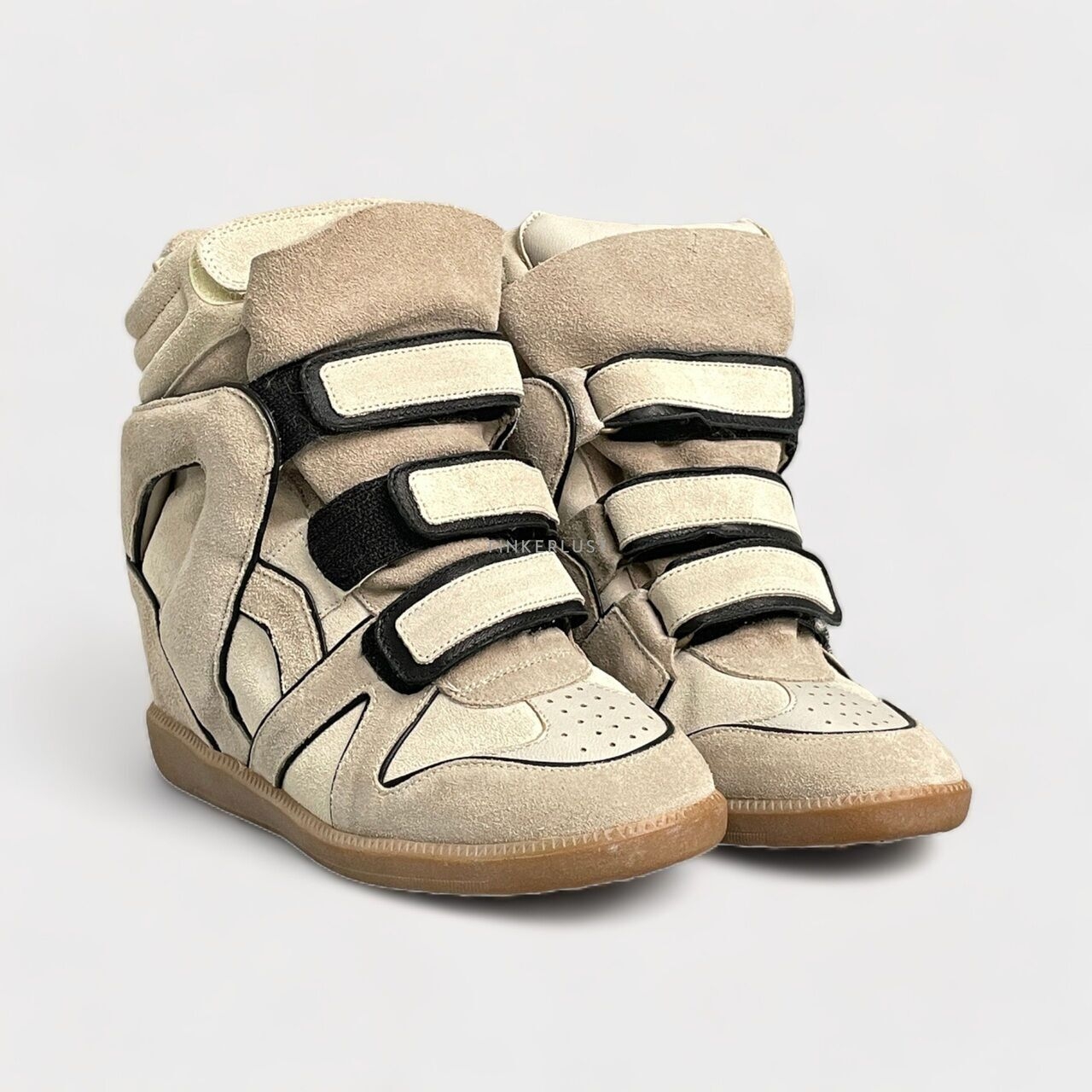 Isabel Marant Bekett Grey Suede Wedge Sneakers