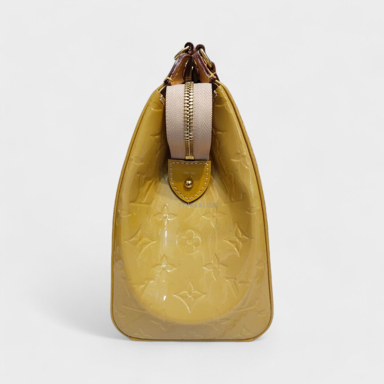 Louis Vuitton Brea MM Yellow Monogram Vernis 2015 Satchel