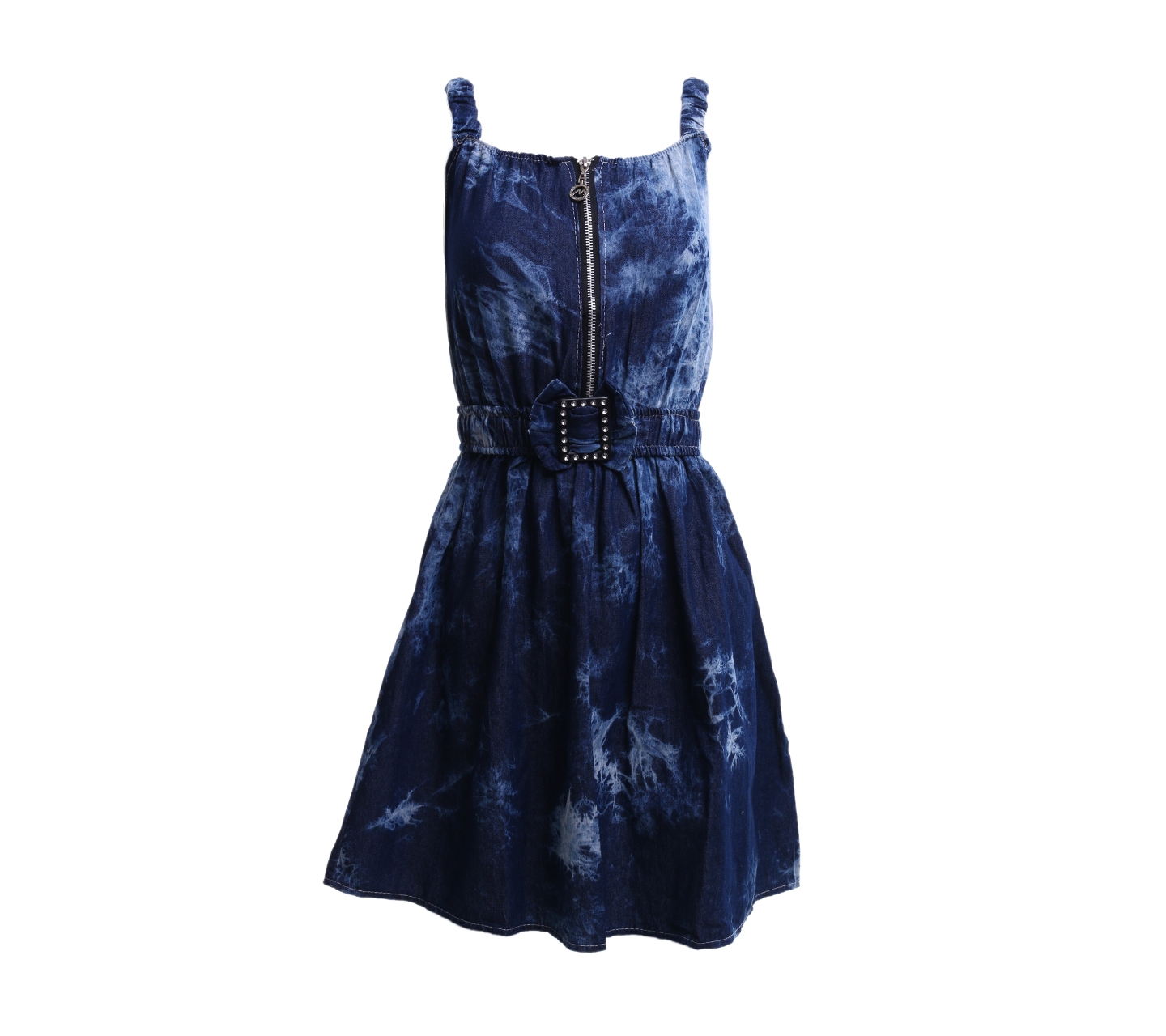 Cavalier Dark Blue Zipper Front Mini Dress