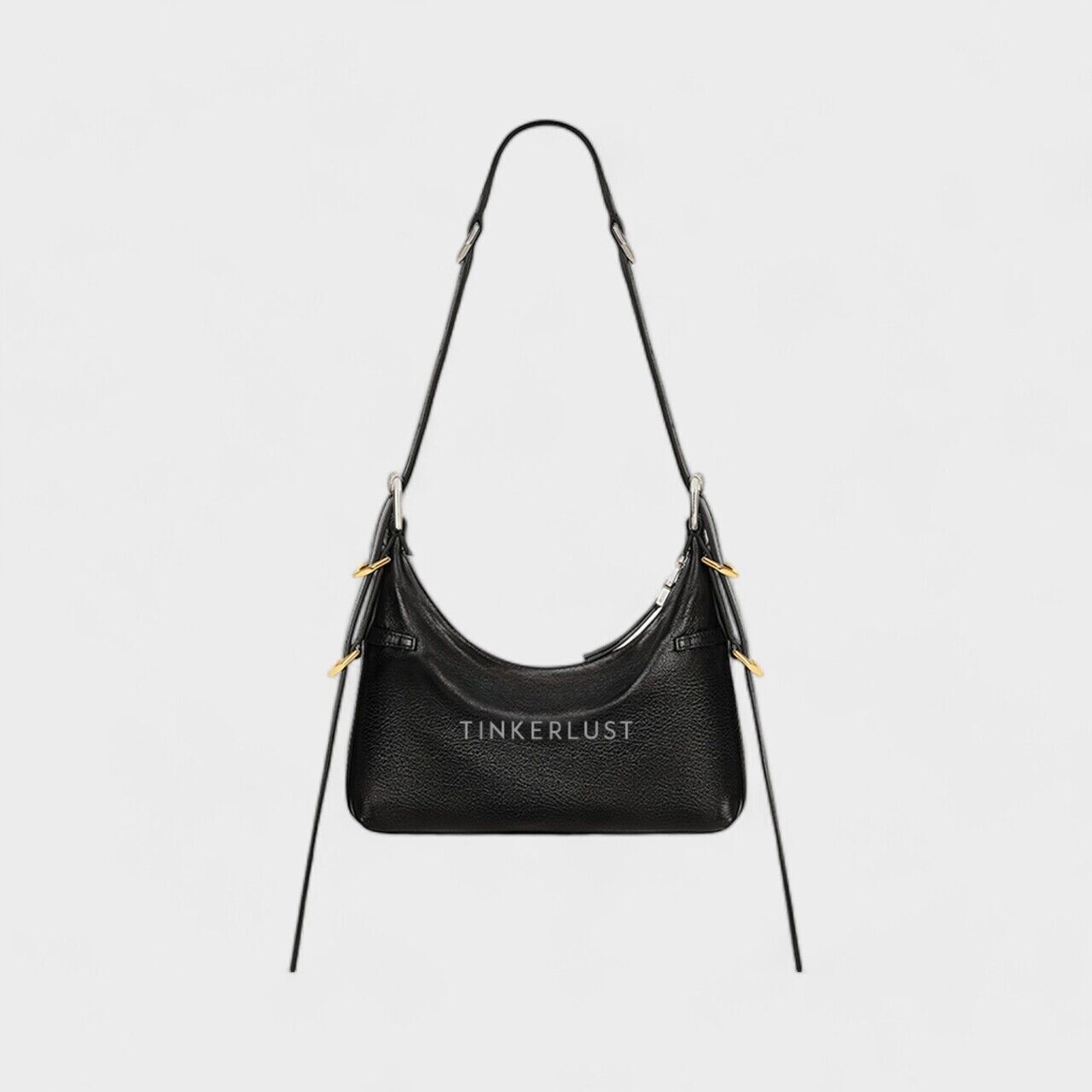 Givenchy Mini Voyou Crossbody Bag in Black Tumbled Calfskin Leather