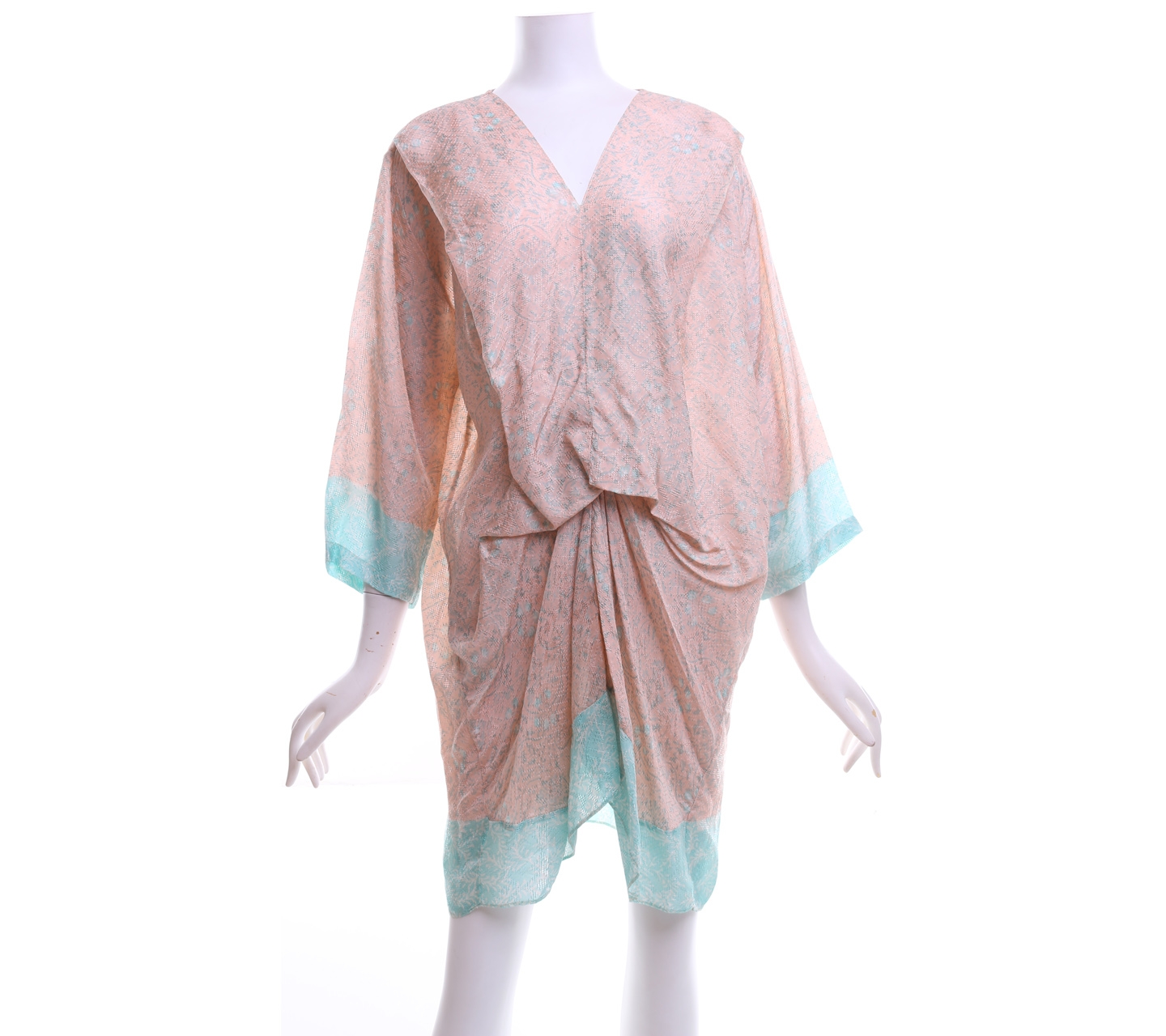 Almaina Peach And Tosca Tunic Patterned Blouse