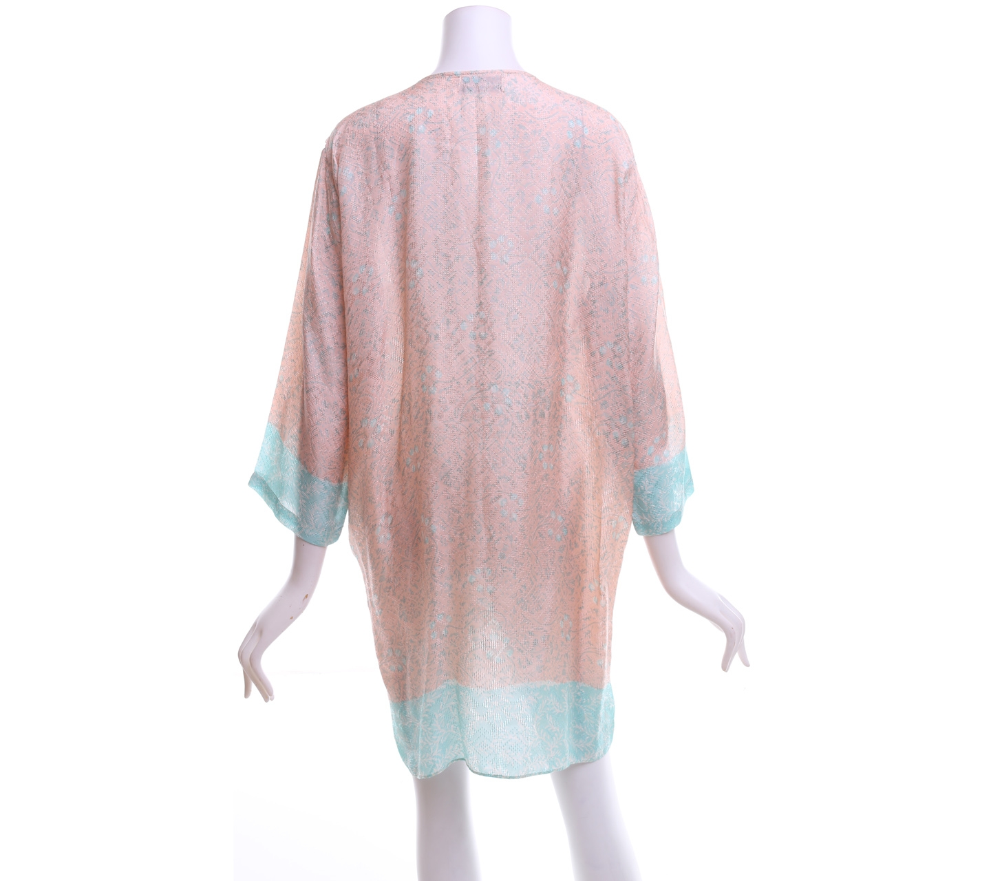 Almaina Peach And Tosca Tunic Patterned Blouse